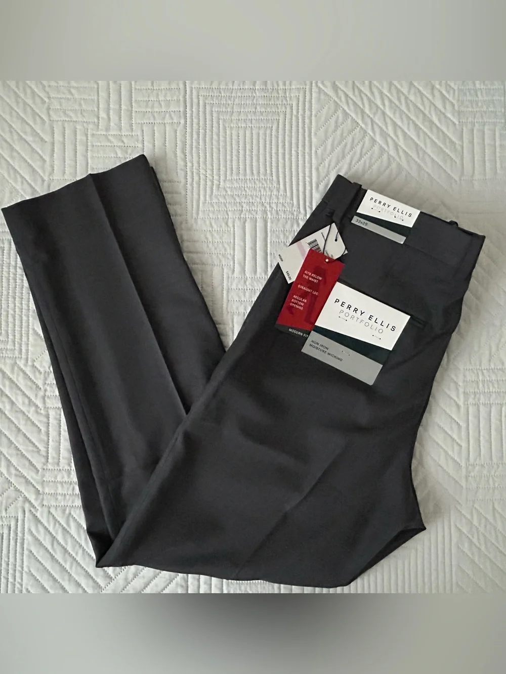NWT PERRY ELLIS Portfolio Folio-Flex Comfort Waistband Dress Pants 32 x 29